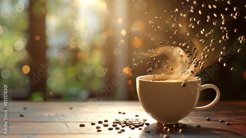 Captivating Coffee Aroma Steamy Delight in a Cup Stock Image