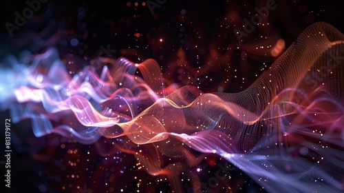 Rhythmic Ripples Vibrant Sound Waves in Motion Abstract Dispersion Effect Stock Image