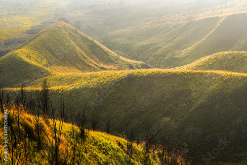 The beauty of the valleys and hills in Bromo Tengger Semeru National Park