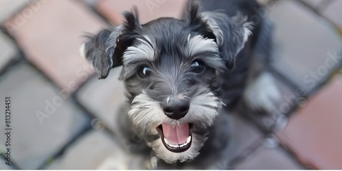 happy schnauzer puppy