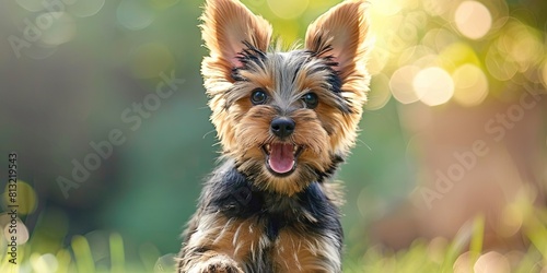 happy yorkshire terrier puppy