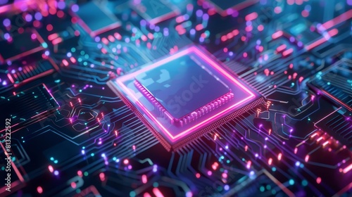 futuristic quantum computer cpu processor with intelligent qubit computing technology 3d illustration
