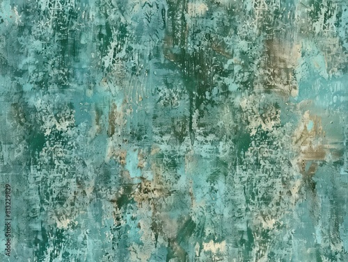 metallic texture with distressed verdigris, blending elegance with rustic charm for a vintage-inspired aesthetic