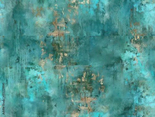 metallic texture with distressed verdigris, blending elegance with rustic charm for a vintage-inspired aesthetic