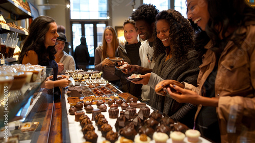Chocolate tasting involves experiencing joy and excitement while sampling and savoring various types of chocolates, as well as engaging in gestures and interactions with chocolate treats. World chocol