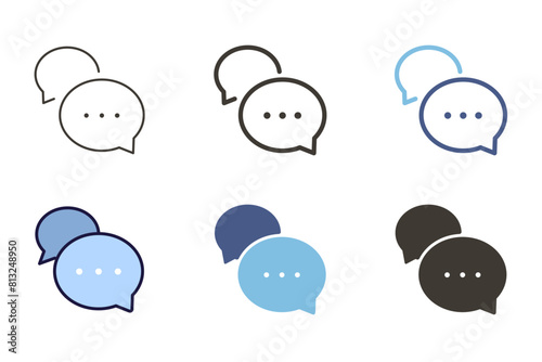 Speech bubbles with 3 dots communication icon. Vector graphic element for chat, speaking, dialogue