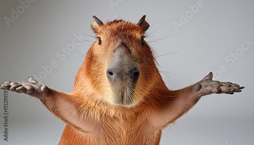 Curious Capybara Shrugging in Nature