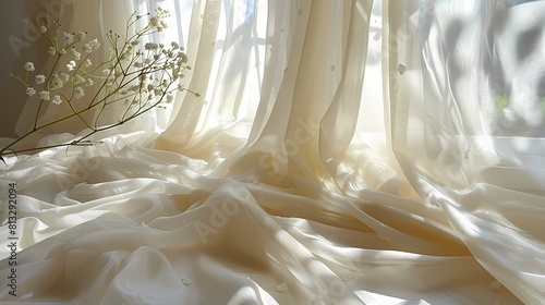 white curtains with a background