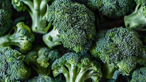 A close-up of fresh broccoli florets.