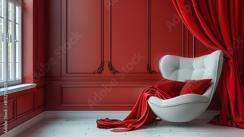 red and white chair
