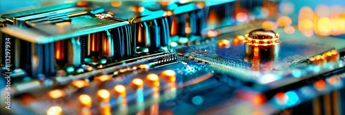 quantum computer concept with CPU Processor