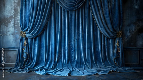 blue velvet curtain