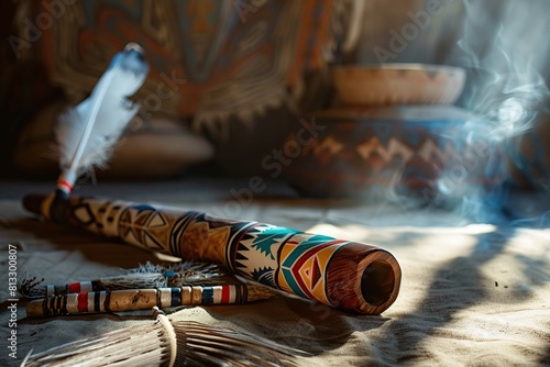 Native American peace pipe