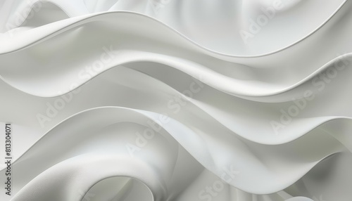 White flowing waves of satin or silk fabric with gentle highlights and shadows.