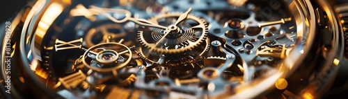 close-up of mechanical automatic watch