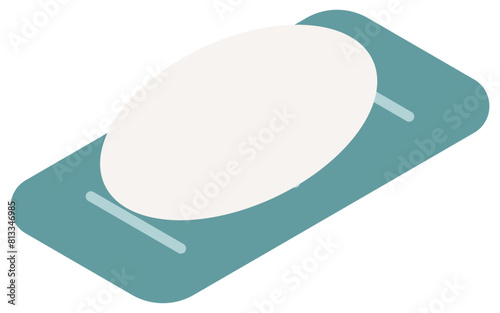Bathing: soap and soap receiver, isometric illustration