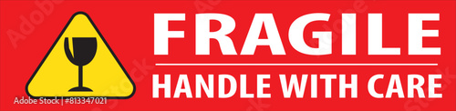 Fragile handle with care warning sign vector.eps