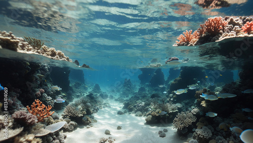 split image of the Great Barrier Reef.