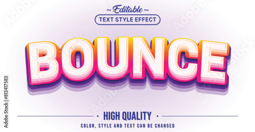 Editable text style effect - Bounce text style theme.