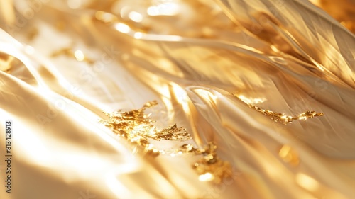 The abstract picture about gold water or liquid that has been flowing, waving, shining and reflected light to the camera like it has been made the light by itself that make it so beautiful. AIGX01.