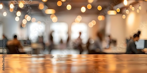 Blurred business office with people in casual wear against bokeh background. Concept Business Casual, Office Environment, Blurred Background, Bokeh Effect, Casual Attire