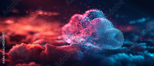 abstract background, corporate strategy, cloud computing, front view, showing connectivity, digital tone, Complementary Color Scheme