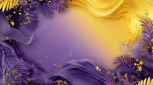 Luxury yellow and purple nature background vector.