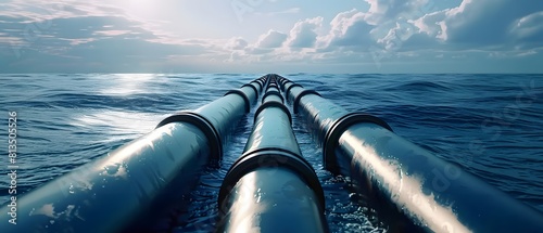 oil pipeline, oil pipes in the sea, industry website banner