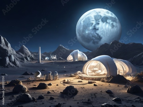 Artist's Vision of a Moon Base