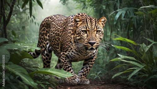 A leopard icon prowling through the jungle