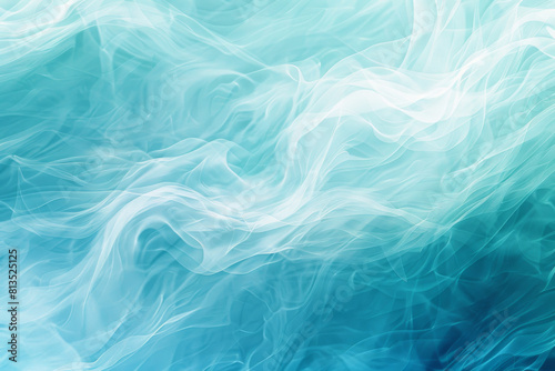 Abstract flowing aqua and white waves, resembling soft silk or water ripples.