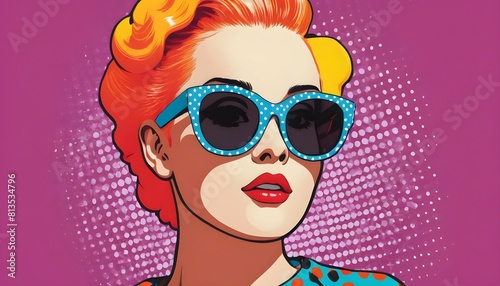 Craft an image of a pop art girl with vibrant pol
