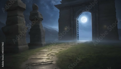 A pathway of moonbeams leading to the gates of ete