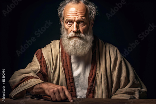 Apostle Paul religious saint Christian biblical historical figure. Ancient divine believer. AI generated.