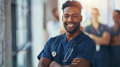 Smiling Doctor in Healthcare Setting