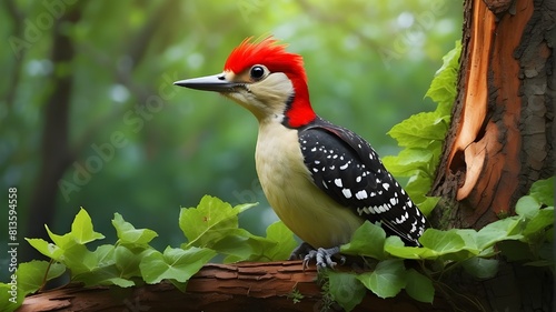 Sounds like a breathtaking scene! It's amazing how nature creates such intricate beauty, isn't it? The vibrant red crest of the woodpecker against the backdrop of lush green leaves must be a sight to 