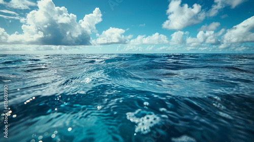 World Ocean Day Concept: Tranquil Ocean View Under Sunny Skies