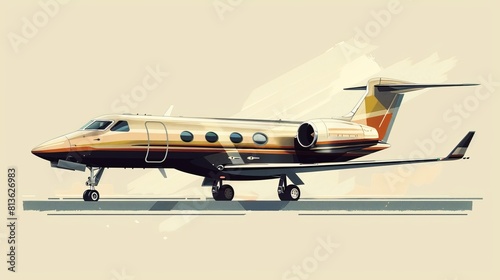 Personal aircraft flat design side view affluent lifestyle theme water color Triadic Color Scheme
