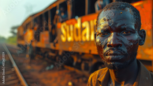 Poignant Portrait of a Man with Thoughtful Expression in South Sudan