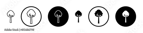 Tree vector icon set. forest simple tree vector symbol suitable for apps and websites UI designs.