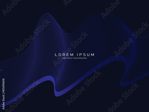 Abstract background of wavy lines with modern gradient blue color, perfect for banner, business card, banner, website, wallpaper, etc. 
