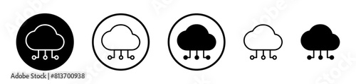 Network cloud icon set. Vector symbols for internet cloud technology and software APIs.