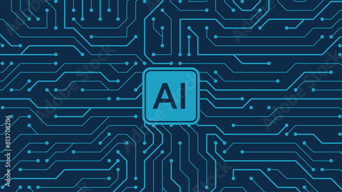 AI technology backround elements - Hintergrundmuster künstliche Intelligenz KI Technologie