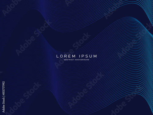 Abstract background of wavy lines with modern gradient blue color, perfect for banner, business card, banner, website, wallpaper, etc. 