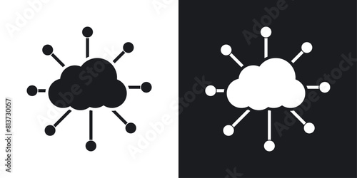 Network cloud icon set. Icons for internet technology and cloud APIs.