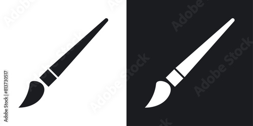 Paint Brush icon set. Art palette brush vector symbol. Artist's tool sign. Drawing brush icon.