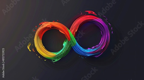 colorful infinity sign close-up. selective focus