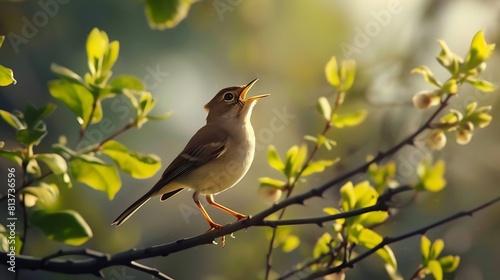 Delicate songbird singing its melodious tune.