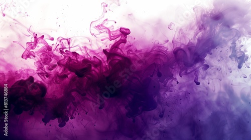 inky purple spots and streaks on a white background.