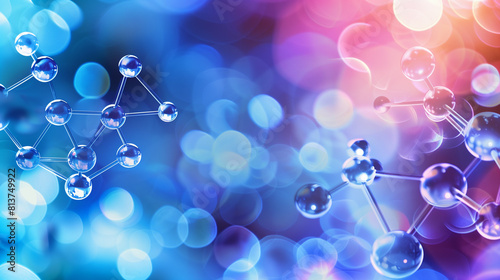 Abstract close up of molecule, science beaauty background.